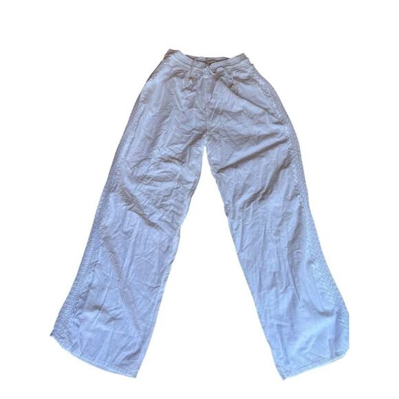 SEASPICE Women's Vintage White Peruvian Cotton Smock Waist Relaxed Resort LARGE - Picture 1 of 5